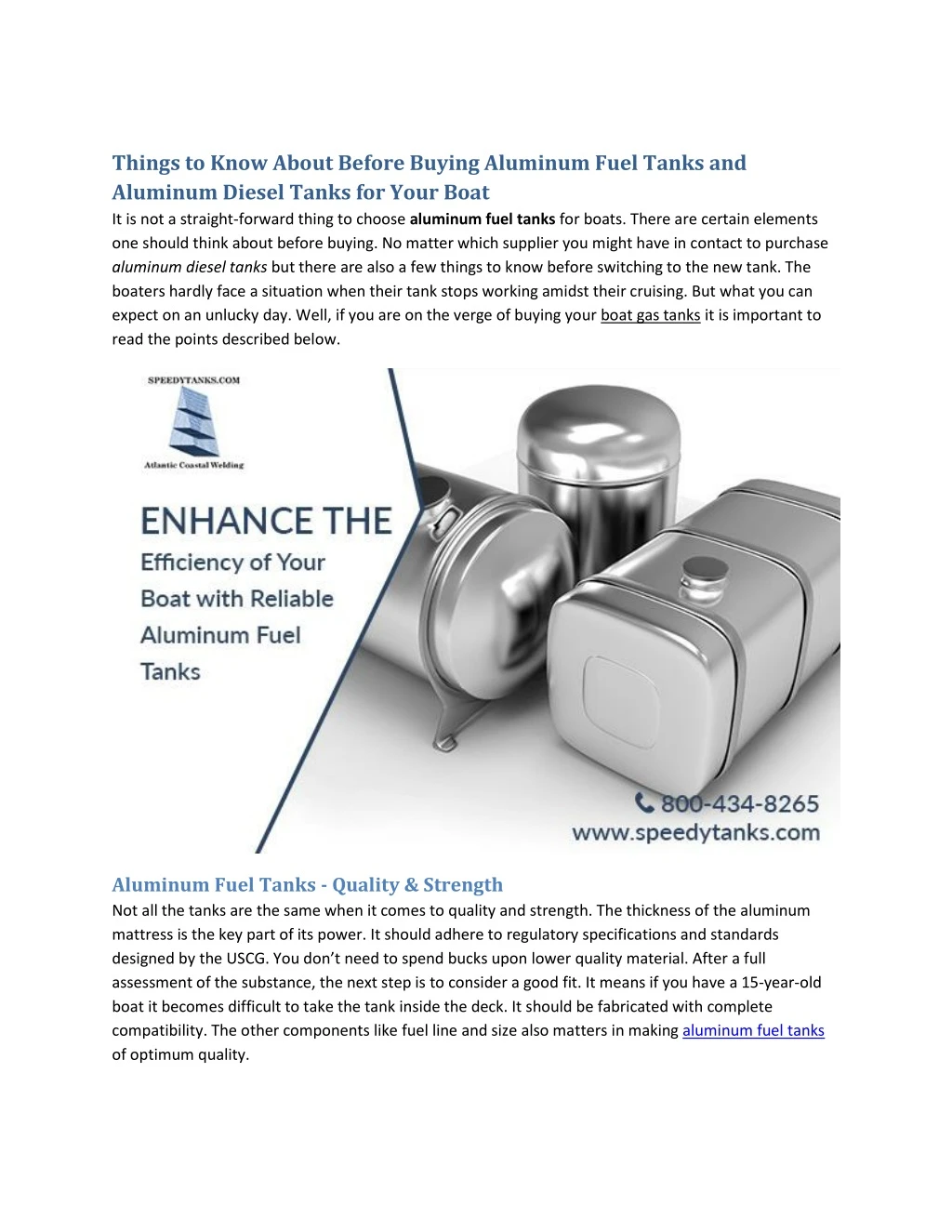 things to know about before buying aluminum fuel