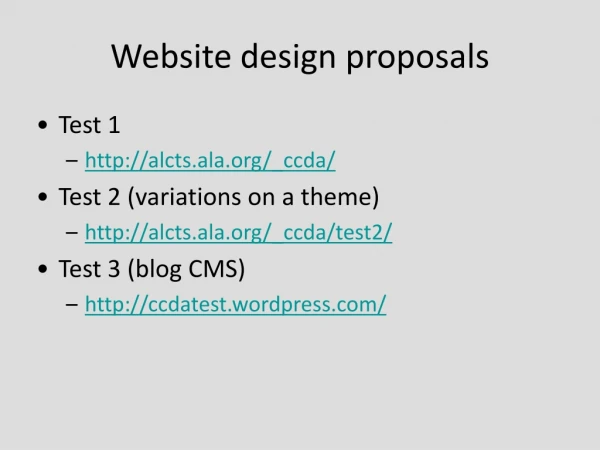 Website design proposals