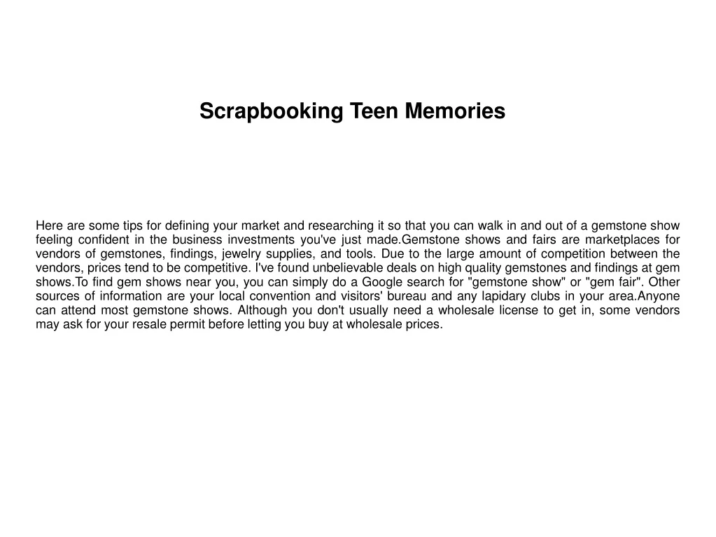 scrapbooking teen memories