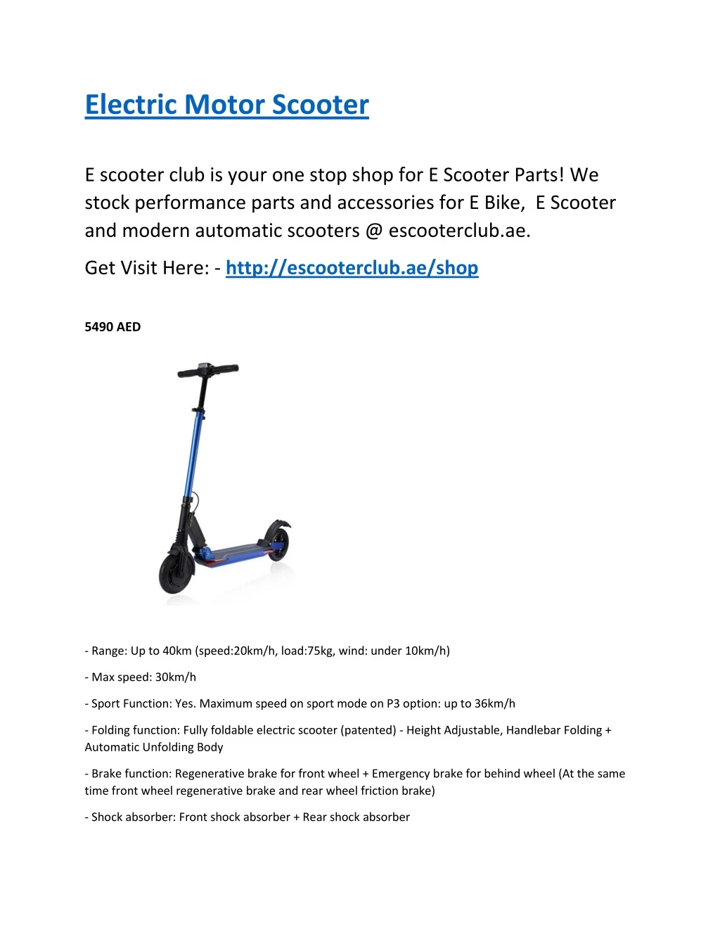 electric motor scooter