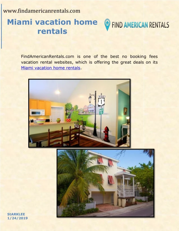 Miami vacation home rentals
