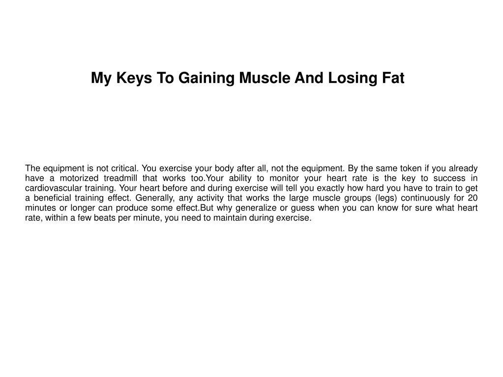 my keys to gaining muscle and losing fat