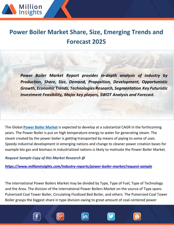 Power Boiler Market Share, Size, Emerging Trends and Forecast 2025