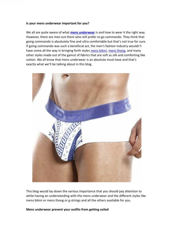 Is your mens underwear important for you?