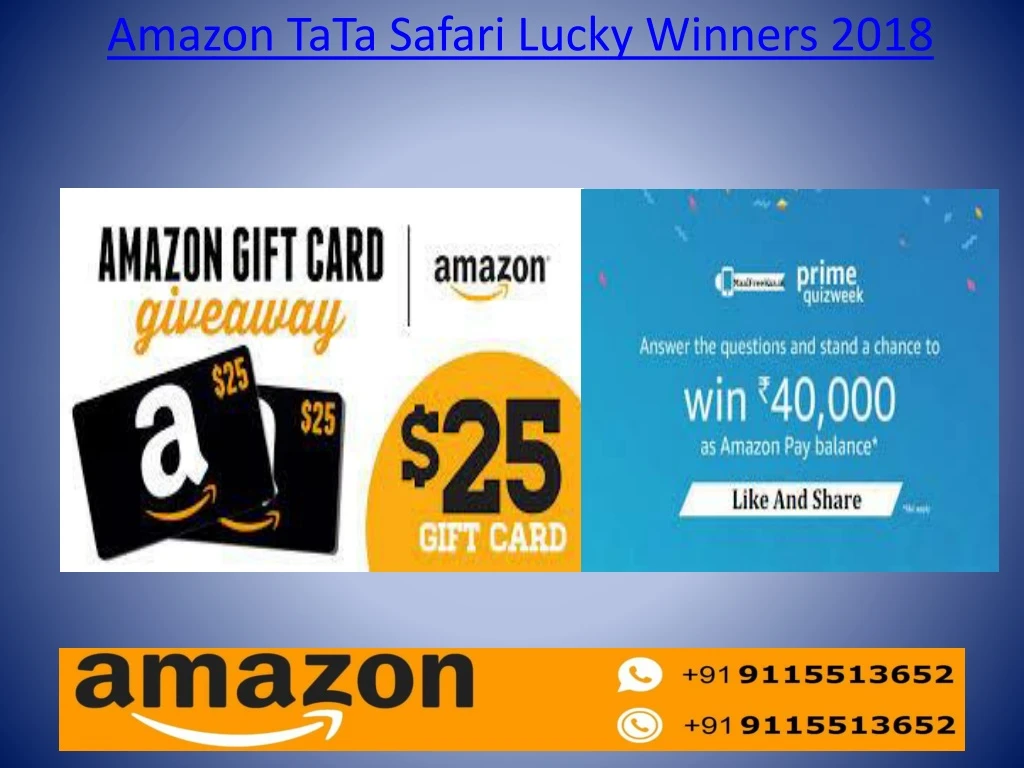 amazon tata safari lucky winners 2018