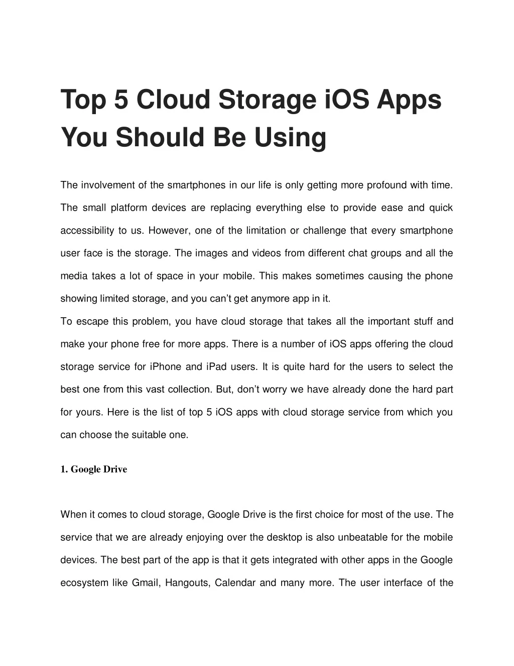 top 5 cloud storage ios apps you should be using