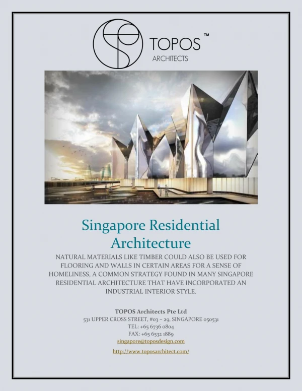 TOPOS Singapore Residential Architecture
