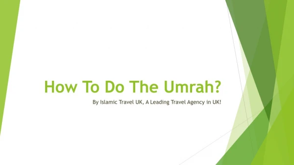 How to do the umrah