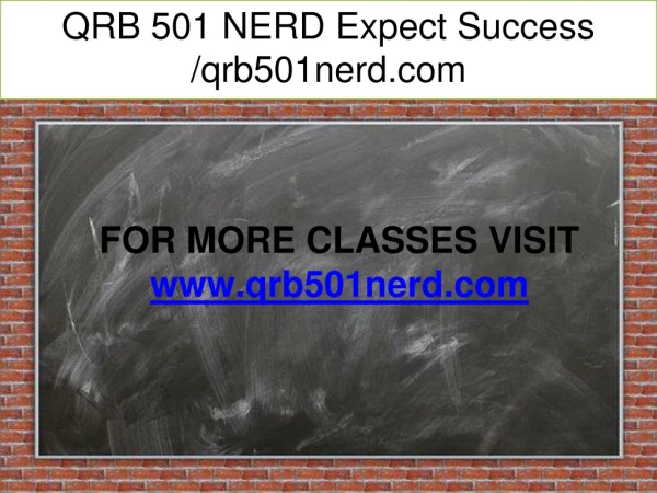 QRB 501 NERD Expect Success /qrb501nerd.com