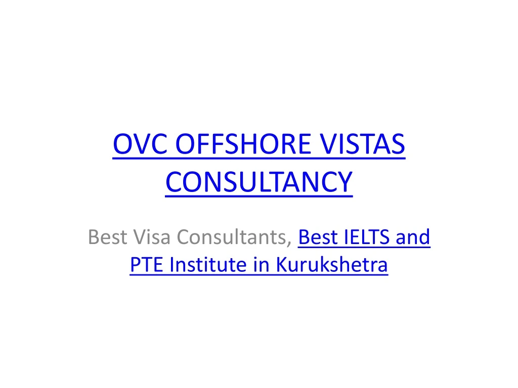 ovc offshore vistas consultancy