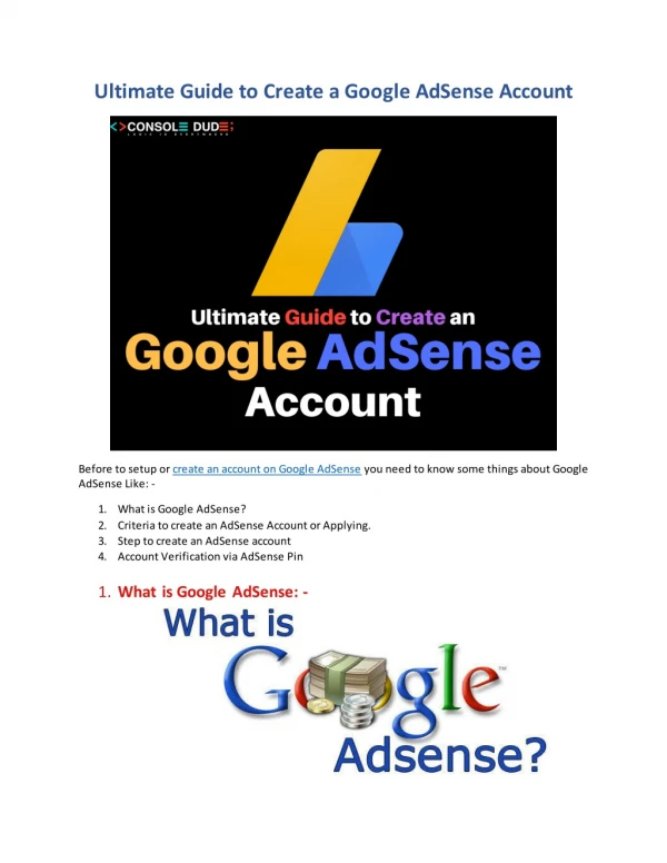 Ultimate Guide to Create an Google AdSense Account