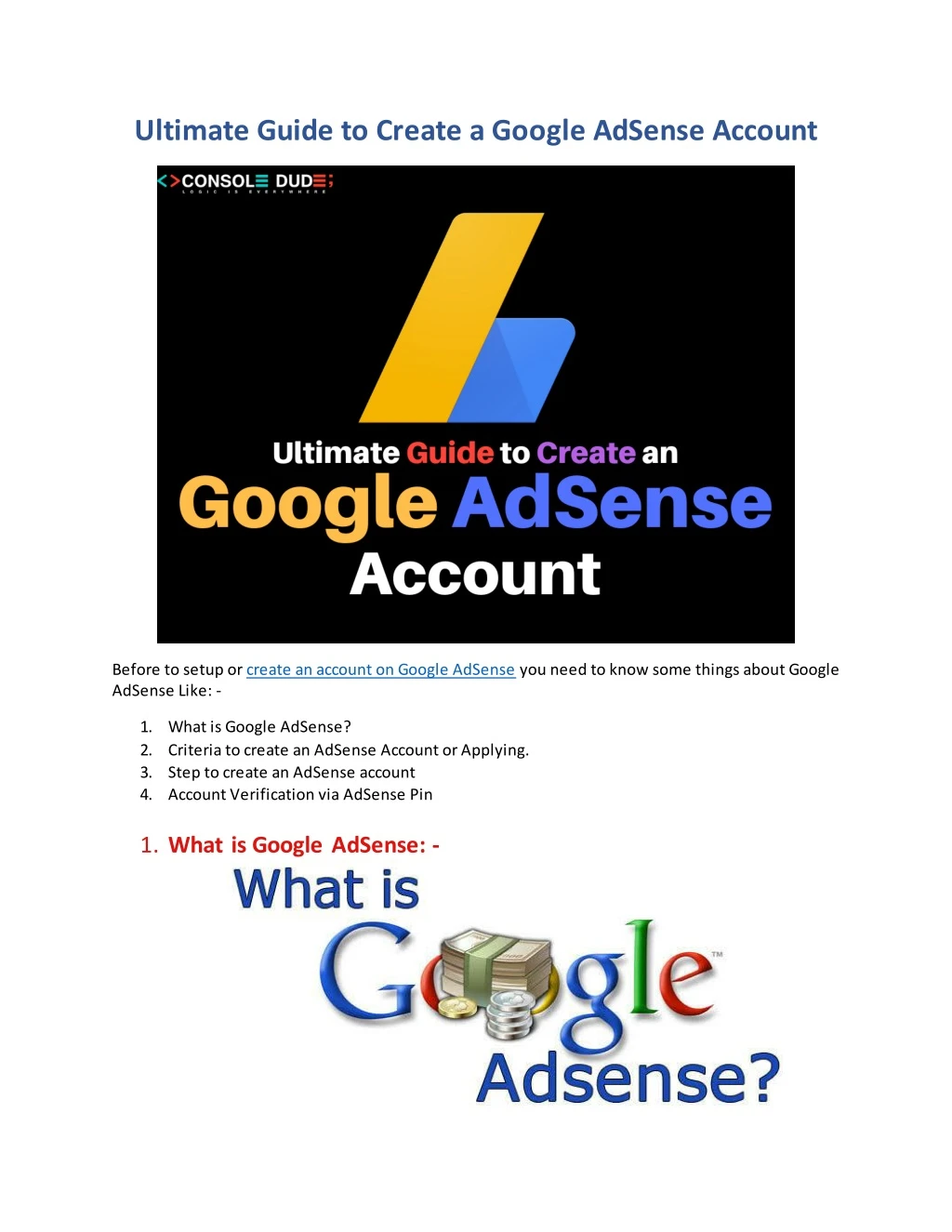 ultimate guide to create a google adsense account