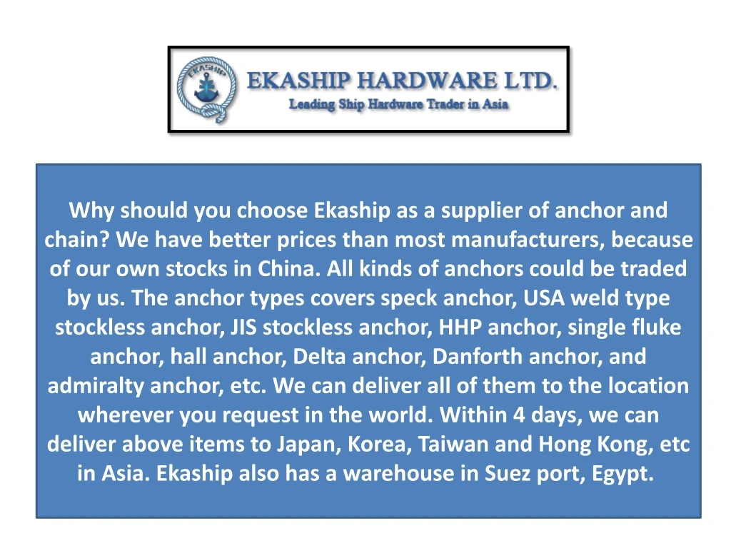 why should you choose ekaship as a supplier