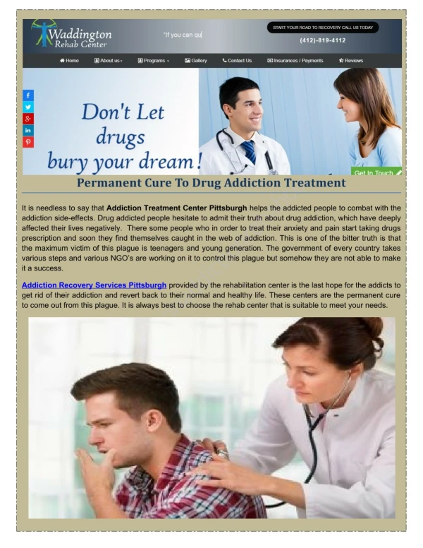 Do you need a Drug Rehab Center in Pittsburgh