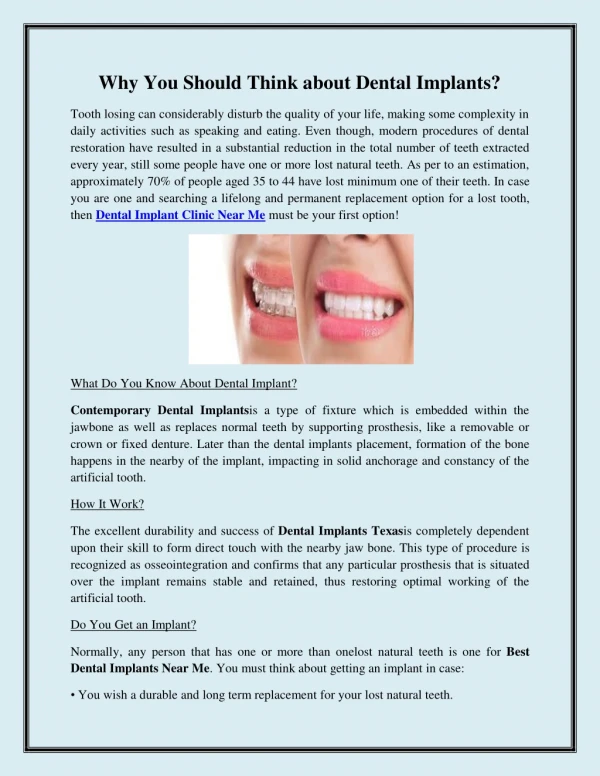 Why You Should Think about Dental Implants