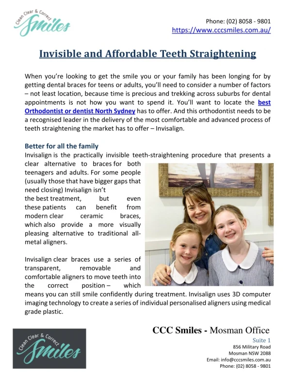 Invisible and Affordable Teeth Straightening