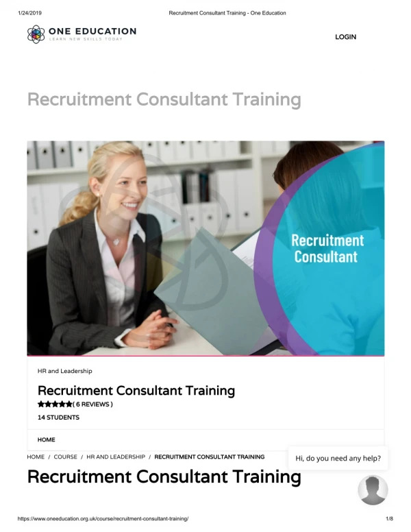 Recruitment Consultant Training