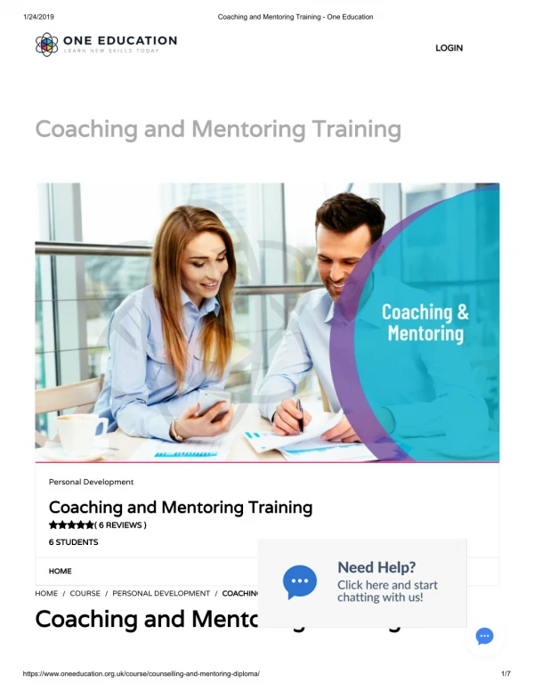 Coaching and Mentoring Training - One Education
