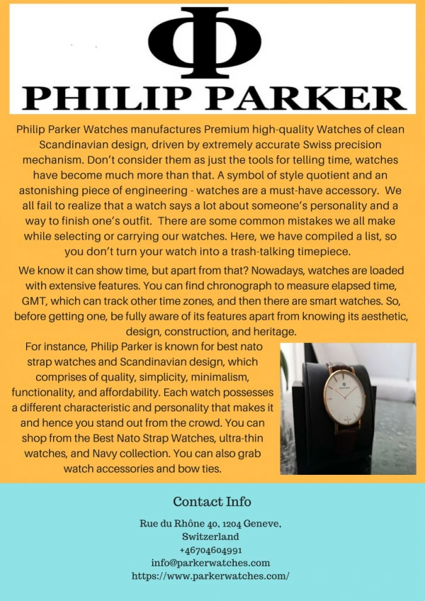 Best Nato Strap Watches - Philip Parker Watches