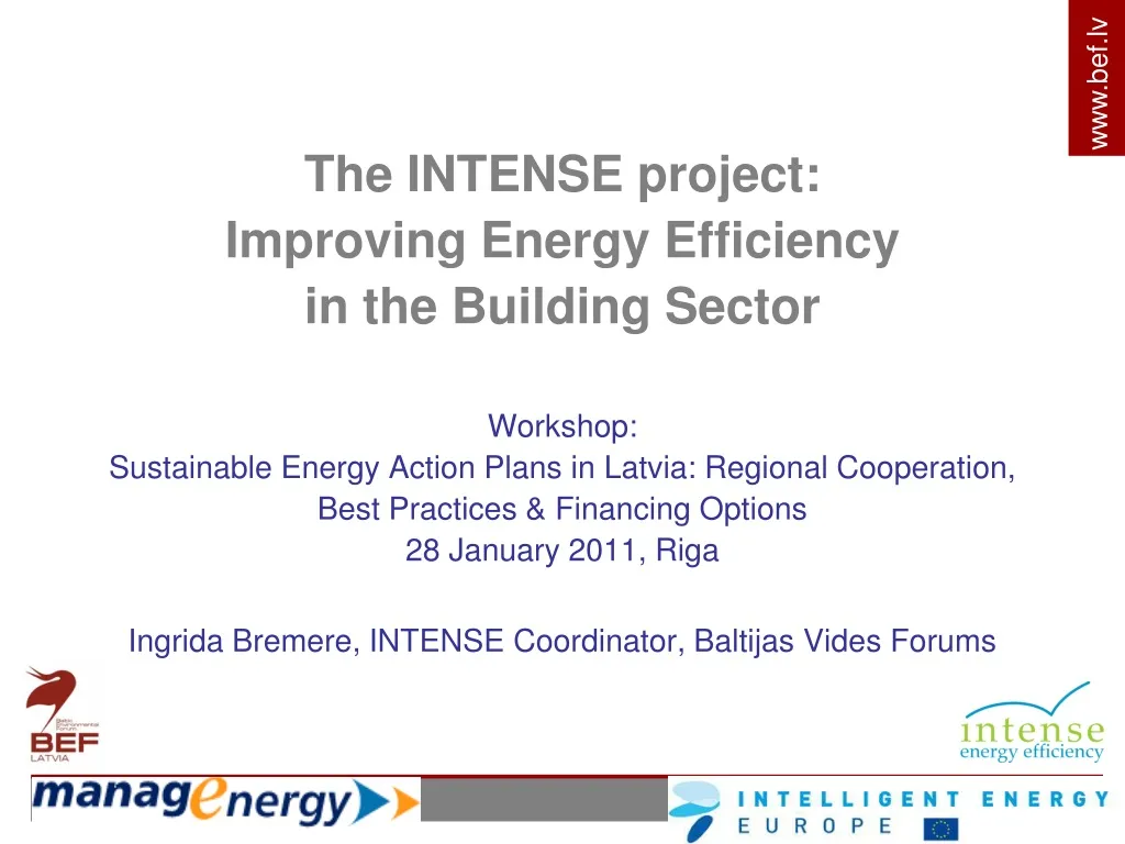 the intense project improving energy efficiency