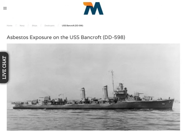 MesotheliomaHelp - Navy Ships - Destroyers - USS - Bancroft-DD-598
