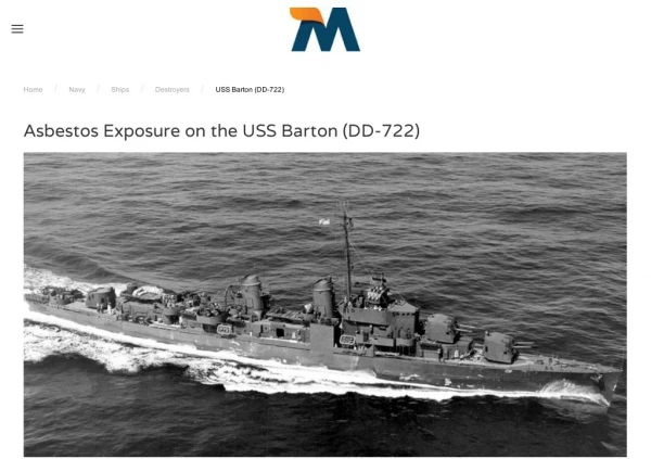 MesotheliomaHelp - Navy Ships - Destroyers - USS - Barton-dd-722