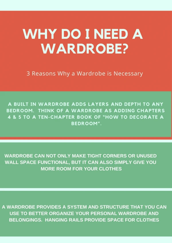 3 Reasons Why a Wardrobe is Necessary