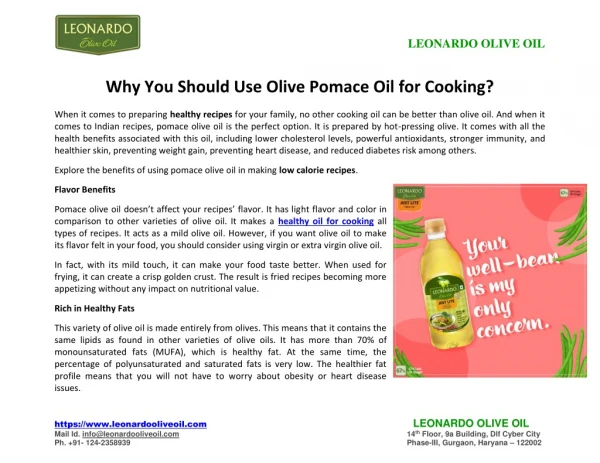 Why You Should Use Olive Pomace Oil for Cooking