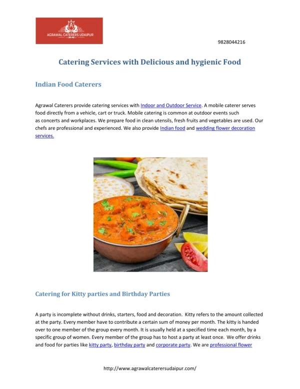 Catering Services with Delicious and hygienic Food