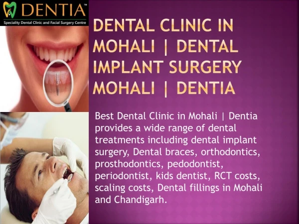 Best Dental Clinic in Mohali, Chandigarh | Dentia | Call us @ 0172 - 505 3335