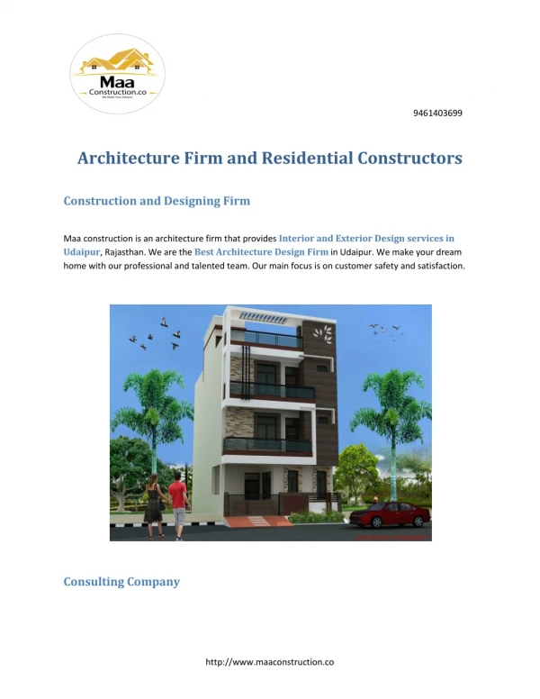 Architecture Firm and Residential Constructors