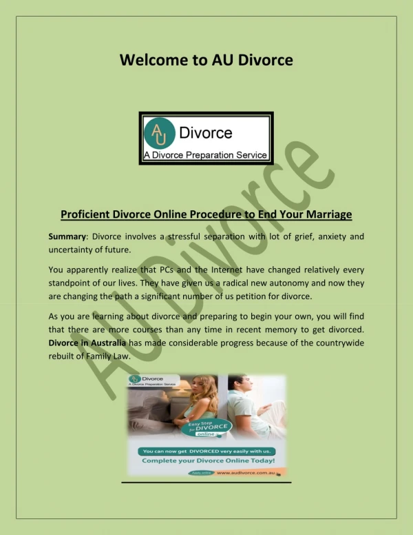 Divorce in Australia, online divorce application , get a divorce online