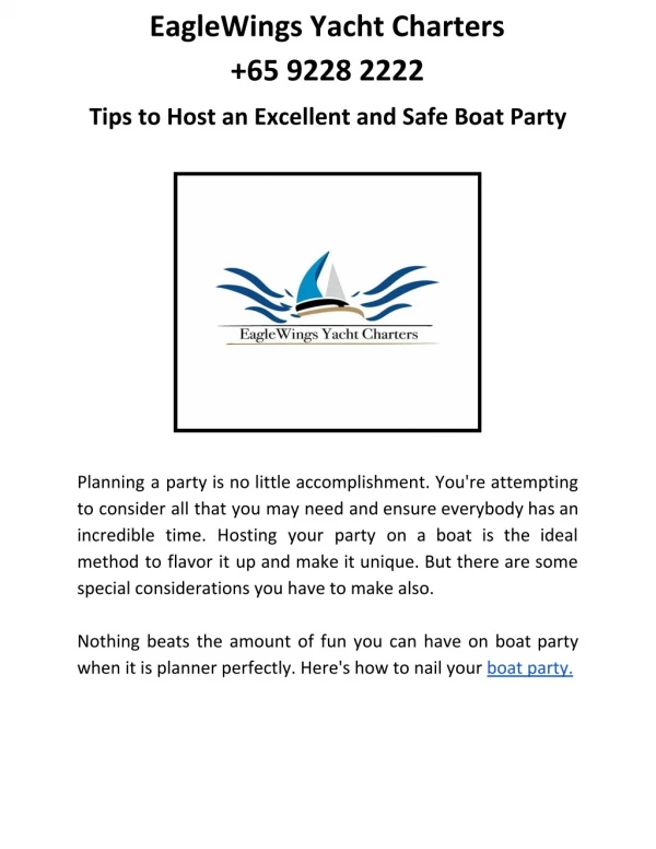 Tips to Host an Excellent and Safe Boat Party