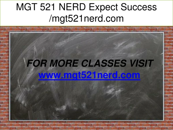 MGT 521 NERD Expect Success /mgt521nerd.com