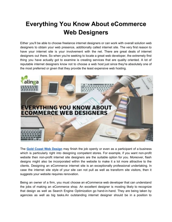 Everything You Know About eCommerce Web Designers