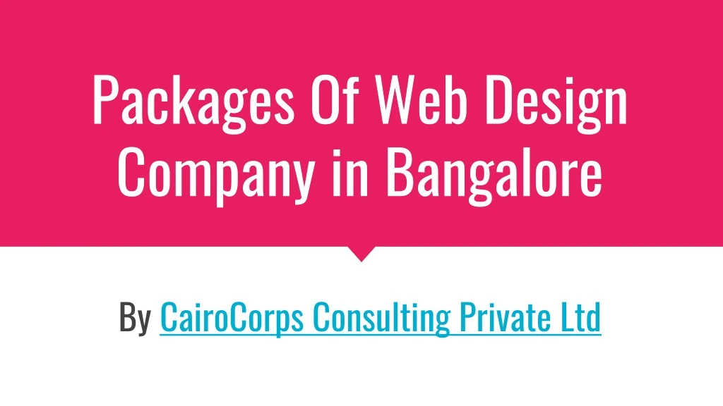 packages of web design company in bangalore