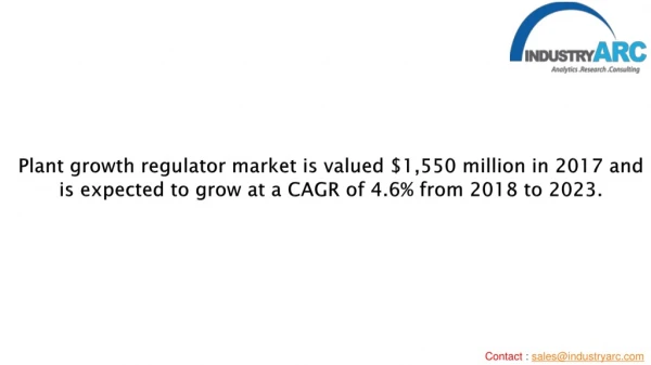 The Plant Growth Regulators Market is estimated to hit $2.036 billion by 2023