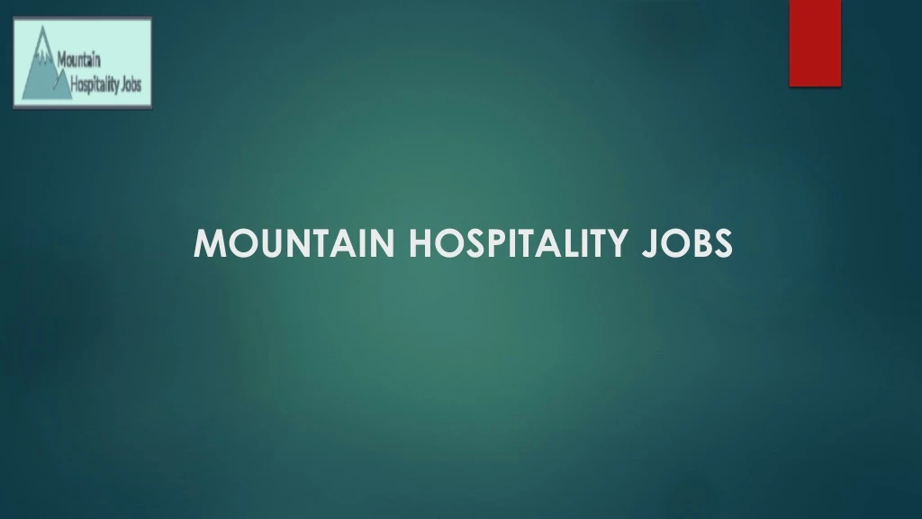 mountain hospitality jobs