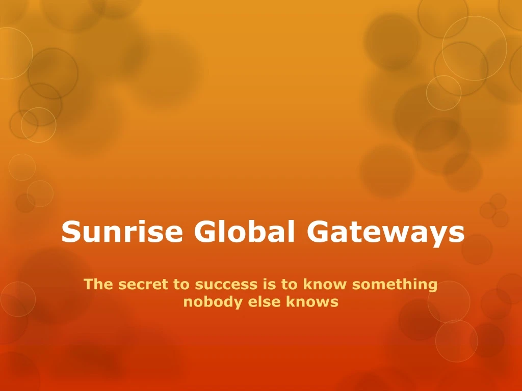 sunrise global gateways