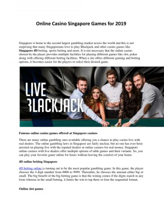 Online Casino Singapore Games for 2019