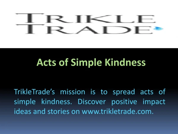 Acts of Simple Kindness
