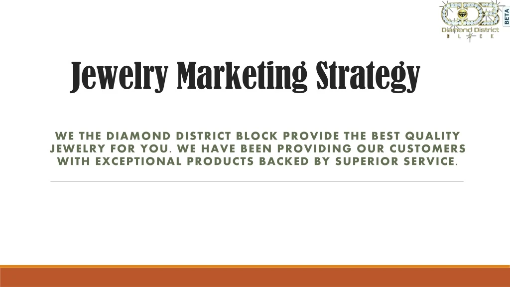 jewelry marketing strategy