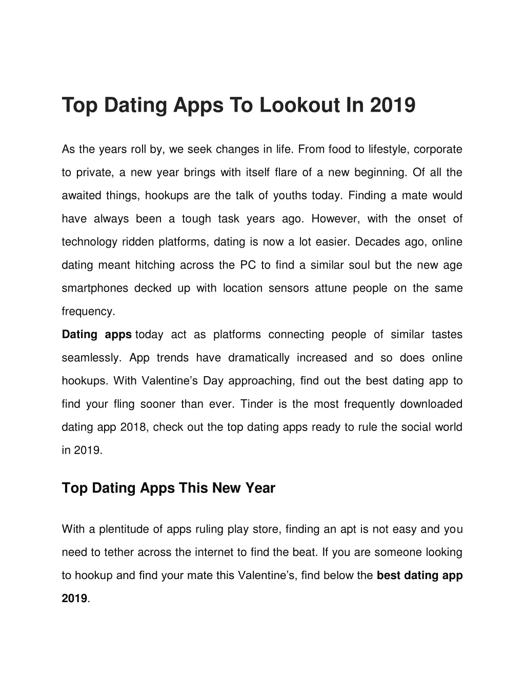 top dating apps to lookout in 2019