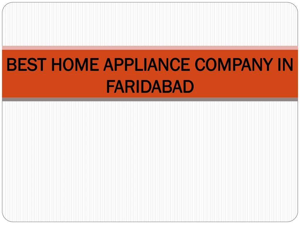 best home appliance company in faridabad