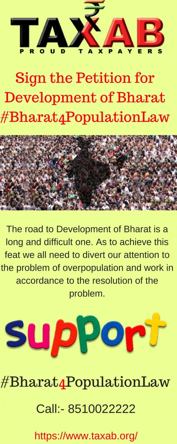 Sign Petition for Development of Bharat #Bharat4PopulationLaw | TAXAB