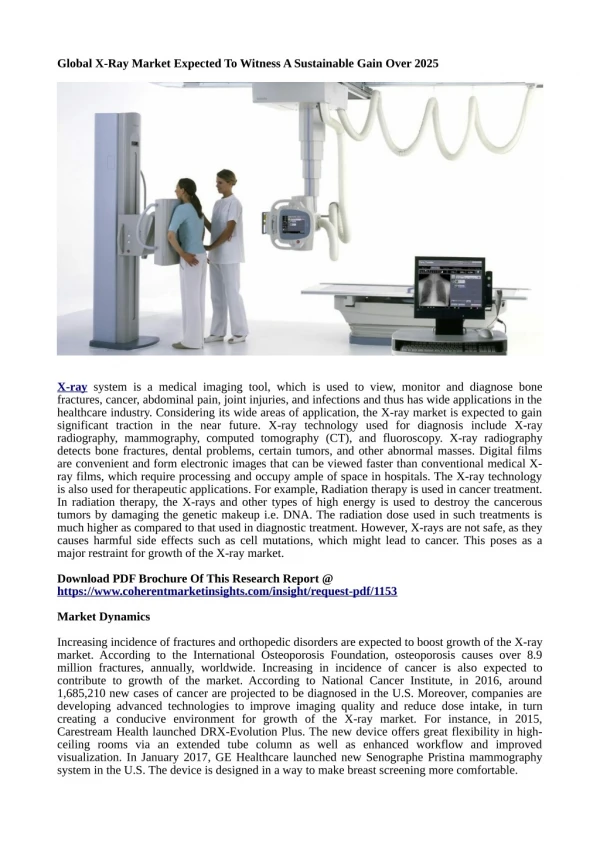 X-ray Market - Size, Share, Trends and Forecast till 2025