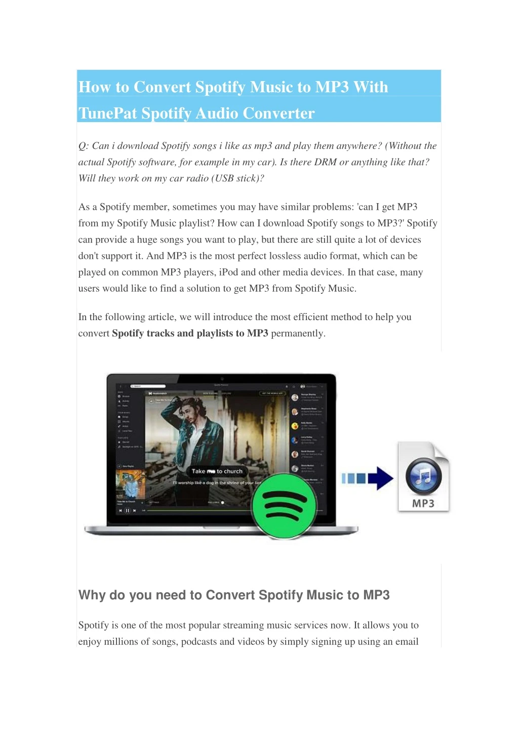 how to convert spotify music to mp3 with tunepat