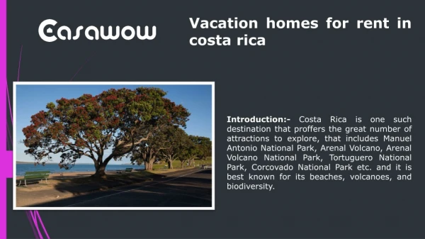 Vacation homes for rent in costa rica
