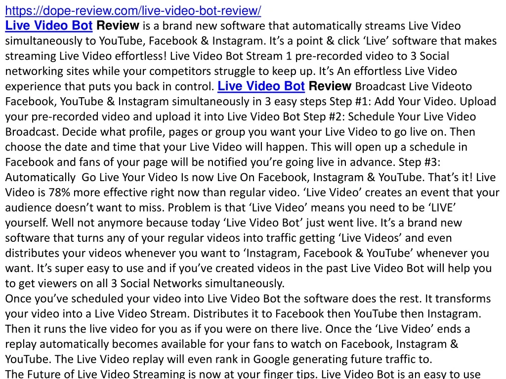 https dope review com live video bot review live