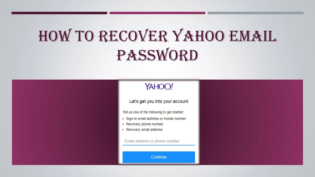 how to recover yahoo email password